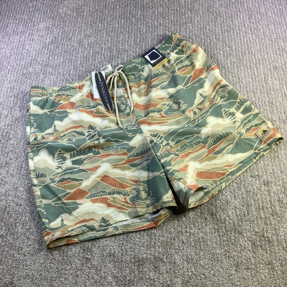 Pendleton Mens Shoreside Trunk Landscape Print Swim Shorts 7in Inseam XL NWT